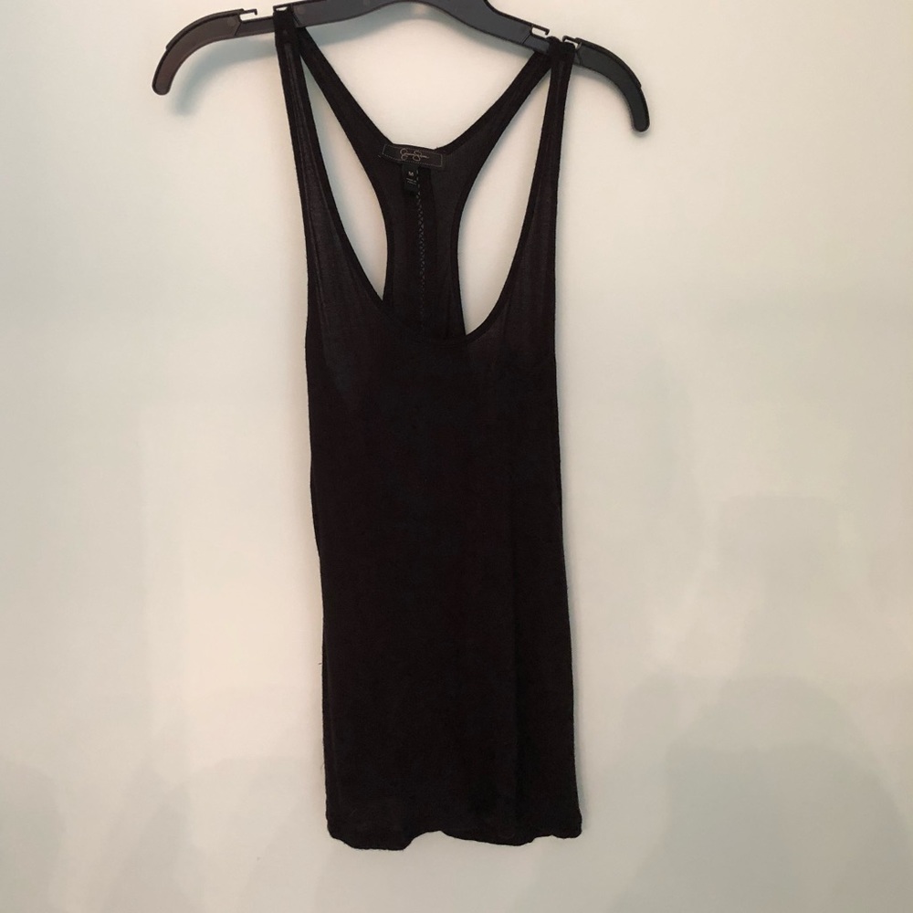 NWOT Jessica Simpson knit tank open lattice back M